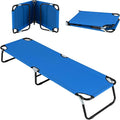 Giantex Folding Camping Cot for Adults, Portable Sleeping Cot Bed with 600D Oxford Fabric, Heavy Duty Frame, 350Lbs Capacity, 1-Step Use, Outdoor Lounge Chair for Sleepover Hiking, Home & Office, Blue