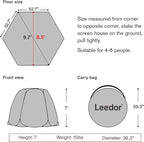 LEEDOR Pop Up Screen House, 6-10-15 Person Outdoor Screen Tent，Camping Screen Room with Carry Bag, Screened Gazebo with Mosquito Netting, Instant UV Resistant Sun Shelter for Garden, Patio, Backyard