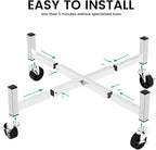 Hisencn Expandable 15-27" Fire Pit Rolling Stand – Heavy-Duty 360° Swivel & Locking Wheels, Universal Fit for Solo Stove & More Fire Pit, Rust-Proof Stainless Steel for Patio, Camping, Outdoor
