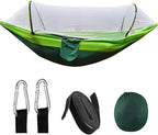 Camping Hammock With Mosquito Net Sleeping Tent Hammock Suitable Camping Hammock Outdoor Furniture，Compatible For Garden(Double Green)