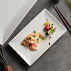 Camping Plates Ceramic Rectangular Dinner Plate Household Hotel Special Tableware Fish Decorative Plate(12.7 inch)