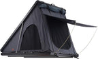 VEVOR Rooftop Tent Hard Shell, 2-3 Person Aluminum Roof Top Tent Hardshell with Tri-Color LED Light, Thick Mattress & 1 Window, Waterproof Windproof Overland Camping Car Roof Rack for Jeep SUV Pickup