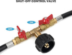Stanbroil 5 Feet Propane Hose with QCC1 / Type1 Fitting, 2 Way Y Splitter Hose with Shut Off Valve Perfect for Camping, Heater, Grill, Stove