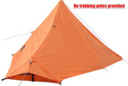 1 Person Trekking Pole Tent for Backpacking - Ultralight Backpacking Tent, Waterproof Hiking Tent for Camping, Lightweight Camping Tent for Scouts, Trekker(NO Trekking Poles)