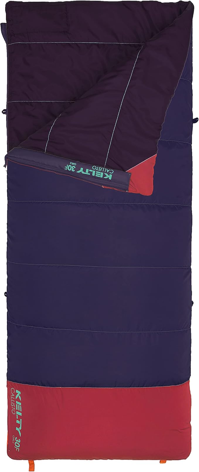 Kelty Camping-and-Hiking-Equipment Kelty Callisto Kids 30 Degree Synthetic Insulated Sleeping Bag, Soft Shell, Stuff Sack Included for Boys and Girls