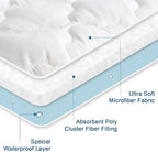 Twin Extra Long (XL) Mattress Pad Waterproof Protector, Twin XL Mattress Protector Cover for College Dorm, Breathable & Noiseless Twin XL Mattress Topper Fitted with Deep Pocket to 14" Depth