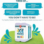 Healthy Packers Ice Packs for Lunch Boxes & Coolers - Freezer Packs - Original Cool Pack | Cooler Accessories for Beach, Camping & Fishing | Slim & Long-Lasting Reusable Ice Pack for Cooler