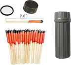 Emergency Fire Starter | Windproof & Waterproof Storm Matches with Waterproof Case & Wax Rope | Survival Gear for Camping, Hiking, Bushcraft, Outdoor Survival