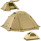 BISINNA 4 Season Tent for Backpacking Winter Tents 2 Person Lightweight Cold Weather Tents Waterproof Double Layer All Season Tent Aluminum Alloy Poles Easy Set Up for Camping, Hiking, Outdoor