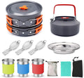 Camping Cookware Mess Kit,Camping Sets, Outdoor self-Driving Tour Picnic pots, Tableware, Set Combination,Camping Cookware Kit with Lightweight Pot, Spork