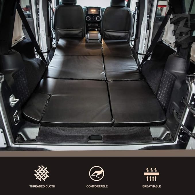 Xprite Sleeping Mattress Portable Outdoor Camping Pad Bed Platform Compatible with 2007-2018 Jeep Wrangler JKU, NitePad Sand Premium 1.5-inch Thick Trunk Cushion