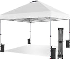 10x10 FT Pop Up Canopy, Easy Up Canopy Tent for Outdoor Patio, Backyard Parties Camping & Beach, Heavy Duty Instant Canopies with 1-Button Setup, 3 Adjustable Heights, UPF 50+ & Wheeled Bag
