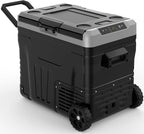Kndko 12 Volt Car Refrigerator, 53 Quart (50L) Compressor Electric Cooler, Portable Car Fridge 12V/24V DC 100-240V AC, -4℉~68℉, 12v Fridge with Wheels & Baskets for Road Trip, Truck, Camping, Boat