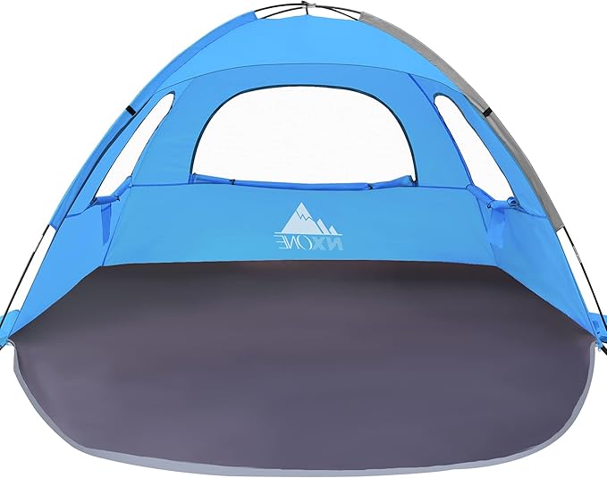 NXONE Beach Tent Sun Shelter with UPF 50+ UV Protection, Lightweight Easy Setup Portable Beach Canopy for Family, Large Space for Beach, Camping & Outdoor, 3/4/6 Person