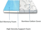 FoamRush 7" x 23" x 72" Bunk, Camping Cot Gel Memory Foam RV Mattress Replacement with Cotton Cover, Medium Firm, Comfort, Pressure Relief, Made in USA, Travel Camper Trailer Truck
