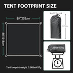 KRUI Tent Footprint, PU 2000 Waterproof Camping Tarp, Durable Tent Floor Saver for Hiking, Backpacking, Hammock, Beach and Picnic