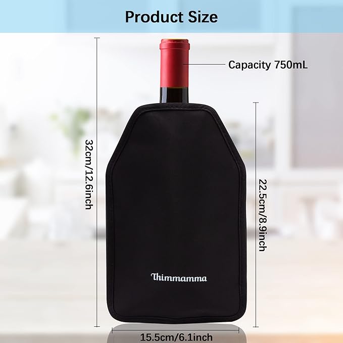 Wine Cooler Sleeve, Wine Bottle Gel Cooler Sleeve Freezer Chiller, Long Lasting Keep Wine Cool and Chill Sleeve for Prosecco Champagne Beer Wine Bottles