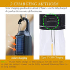 4 Pack Solar Camping Lights Sensor Hanging Hooked Tent Lantern Outdoor USB Rechargeable Bulb Lamp with Clip Hook Keychain 4 Lighting Modes for Christmas Decorations Hiking Backpacking Warm Light