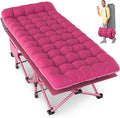 Slendor XXL Folding Camping Cot for Adults with Mattress Pillow Carry Bag, 32 inch Extra Wide Portable Sleeping Cot, 900LBS Support Outdoor Cot Bed for Office Nap Beach Travel RV