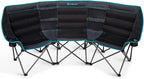 FUNDANGO Extra Wide 3 Person Camping Chair for Adults with Cooler, 1000 LBS Heavy Duty Oversized Camp Couch, Padded Folding Seat with Cup Holders for Outdoor, Sports & Lawn