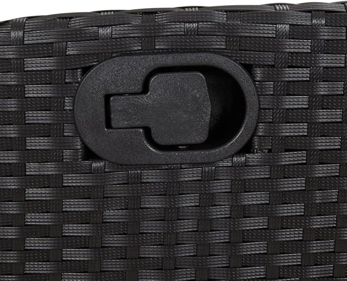 Reclining Patio Chair with Footrest Black Poly Rattan Porch Chairs Camping Chairs Patio Chairs Living Room Chairs for Dining Patio Bedroom Outdoor