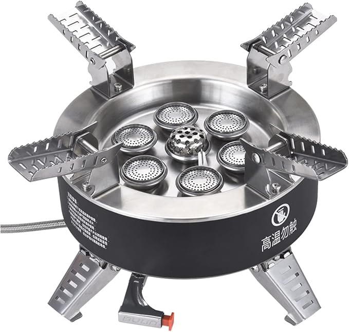 Bulin AirOka B18 18000W Titanium Alloy Portable Picnic Camping Stove Windproof Design Gas Cooking Burner with Piezo Ignition & Carry Case Collapsible Stove Burner for Outdoor Backpacking/Hiking/Picnic