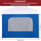 COOSHADE Instant SunWall 10x10 SideWall for Pop up Canopy Tent, 1 Pack Sidewall with Mesh Window Only, Blue
