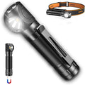 SuperFire Rechargeable Headlamp 1000 Lumens - Waterproof Hands-Free Light with 5 Modes & Magnetic Base | Gift for Men, Dads, Outdoorsmen | Camping, Hunting, Work, Emergency (TH04-S)