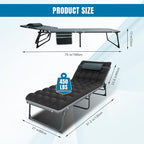 Big RED Camping Sleeping Cot,5-Position Folding Cot,Lounge Chair with Mattress,Folding Sleeping Cot,Camping Cots for Adults, Heavy Duty Lounges Chairs for Outside, Beach, Lawn