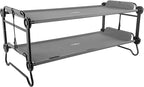 Disc-O-Bed XL Outdoor Modular 2 Person Double Camping Cot Portable Bed with 2 Height Options for Adults, Sleep Solution for Tents, Grey