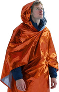 4 Pack Emergency Mylar Blanket Poncho | Waterproof Rain Ponchos | Reusable Packable Poncho | Survival Blanket Poncho for Outdoor Camping & Hiking, Rescue, Car Emergency Kit, Shelter/Tent Cover