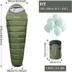 BISINNA Mummy Sleeping Bag for Adults 14-41℉ Cold Weather 3-4 Season Camping Sleeping Bags with Compression Sack for Backpacking Hiking Traveling