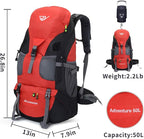 50L Hiking Backpack, Waterproof Lightweight Daypack for Outdoor Camping Travel