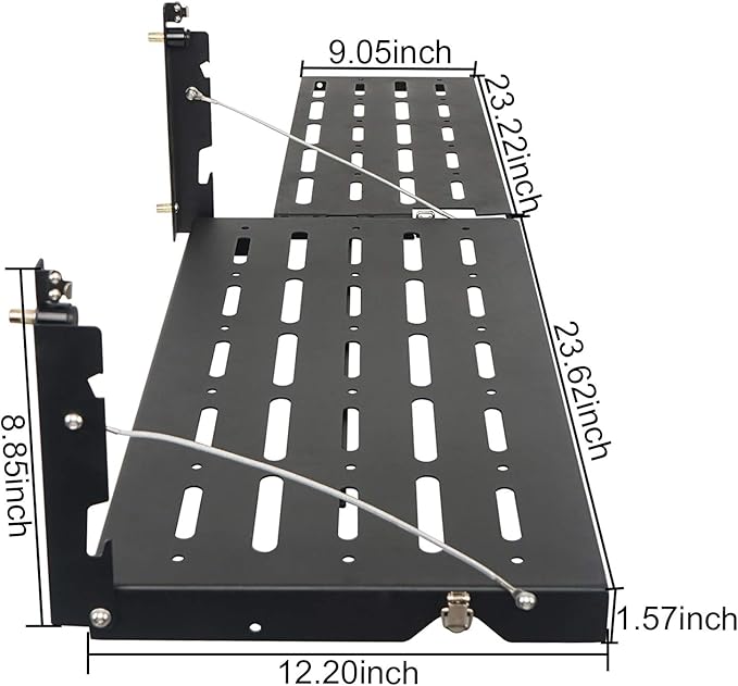 Hooke Road Wrangler JK Tailgate Table Camping Cargo Shelf Storage Rack Compatible with Jeep Wrangler JK 07-18 (Upgrade Extended Version)