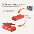 RAPTAVIS Kids Air Mattress Inflatable Toddler Travel Bed with Sides, Cot Sleeping Pad, Red