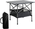 Outdoor Folding Portable Picnic Camping Table Easy Carry Folding Table with Storage Bag Heavy Duty for RV BBQ Cooking Indoor Outdoor Party Patio Picnic (Small)