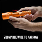 GORILLA GRIP Powerful LED Tactical Flashlight, 750 FT High Lumens 5 Adjustable Modes, Water Resistant, Ultra Bright Zoom Flashlights, Small Mini Flash Light, Camping, Night Dog Walking, Orange