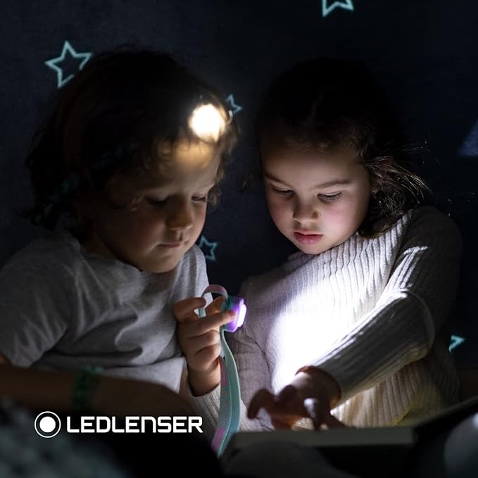 Ledlenser KIDLED4R Kids Purple LED Headlamp - Tri-Color Light with Flash Modes for Hiking Gear, Colorful Signal, Reading & Light Toys