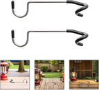 4pcs Stainless Steel Camping Light Hooks Portable Metal Pole Hooks Black Tent Lantern Hangers Multifunctional Outdoor Camping Accessories for Hiking and Backpacking