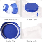 4 Gallon/15L Water Container with Spigot, Portable BPA Free Water Jug, Multifunction Water Tank for Camping Outdoor Hiking Picnic Supplies, Emergency Stroage, 4 Pack