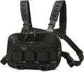 Genérico Tactical Chest Rig Backpack Camping Recon Kit Bag Vest Front Pouch Daypack,Compatible For Hiking Fishing Lure(Black CP)