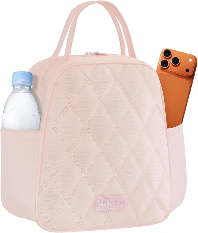 Lunch Box for Women Insulated,Soft Lightweight Lunch Cooler,Leakproof Adult Lunch Bag for Work Camping Picnic Beach,Pink