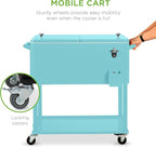 Best Choice Products 80-Quart Outdoor Steel Rolling Cooler Cart w/Ice Chest, Bottle Opener, Catch Tray, Drain Plug, Locking Wheels