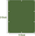 CARTMAN Finished Size 7x9 Feet Canvas Tarp with Rustproof Grommets, Heavy Duty Multipurpose Tarpaulin Cover for Canopy Tent, Roof, Camping, Woodpile