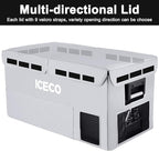 ICECO VL75ProD Portable Refrigerator, 12v Dual Zone Fridge Freezer with SECOP, 0°F to 50°F, 79Qt 12V Portable Freezer with Reversible Lid, Car Fridge portable AC/DC For Car, Camping |with Cover
