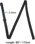 Wisdompro Sleeping Bag Strap, 2 Pack of Heavy Duty Utility Straps for Backpacking, Sleeping Bag Compression, Luggage, Camping, Hiking with Plastic Buckle - 68 inch, Black