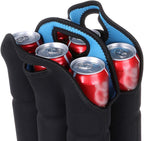 Hipiwe 6 Pack Bottle Can Carrier Tote Insulated Neoprene Baby Bottle Cooler Bag Water Beer Bottle Holder for Travel with Secure Carry Handle
