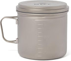 Vargo Titanium BOT Series | BOT XL | Ultralight Water Bottle Cooking Pot 1.1L (37 oz) | Weights: 5.5 oz (156g) | Water-tight Lid Backpacking Camping