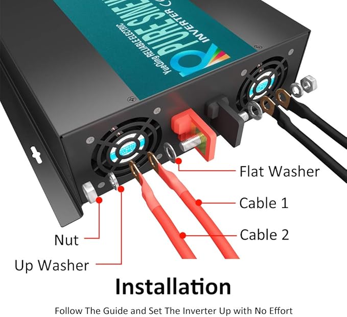 WZRELB RBPRC300012 3000W 12V 110~120V Pure Sine Wave Solar Power Inverter with Remote Control Switch