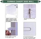 Eurmax USA Instant Canopy SunWall Canopy Middle Zipper Wall for Easy Entry and Exit Sidewall for Pop Up Canopy Tent,1 Pack Sidewall Only (10Ft×5.6Ft,Forest Green)